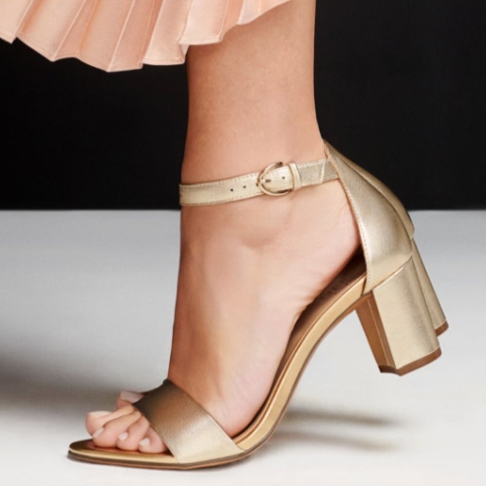 Naturalizer Vera Dress Sandal Dark Gold Metallic Leather